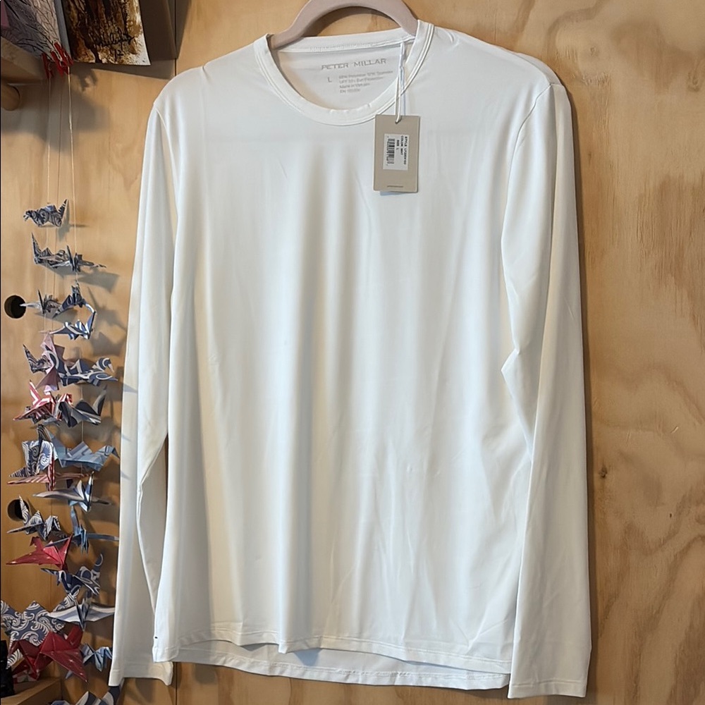 NWT Peter Millar White Long Sleeve